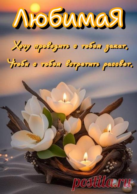 Тебя люблю я всей душою,
Молюсь, ревную и горжусь.
Как счастлив я, что ты со мною.
С тобою рядом я свечусь!