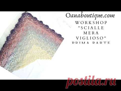 oanacrochet: Crochet triangular lace shawl/ Scialle triangolare, pizzo all'uncinetto