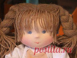 Статичная прическа + оформление челки для вальдорфской куклы