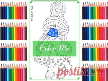 Color Me Doll Digital Stamp Winter Doll Coloring Face Mask | Etsy Hello, dear visitor! We are happy you are here!  Here we present you our doll stamps and coloring pages. Our girl digital files are good for coloring, scrapbooking or interior decoration.  Attached are 3 JPEG files: 1. girl with face 2. girl with blank face mask 3. girl with pattern face mask  Size