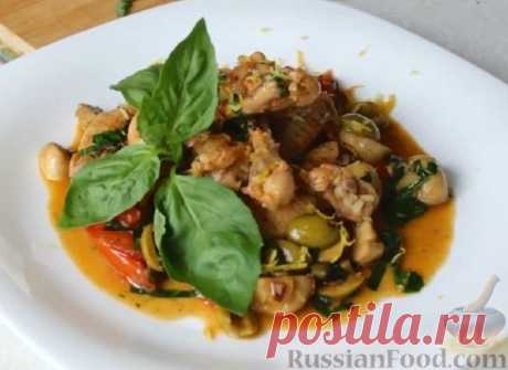 Рецепт: Куриные крылышки с овощным соте на RussianFood.com