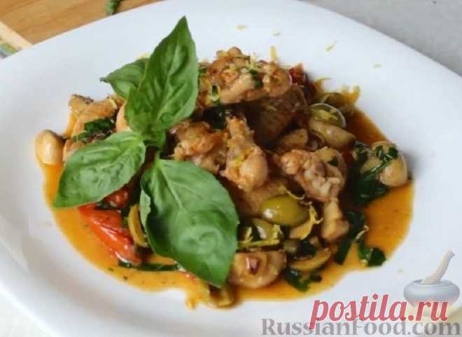 Рецепт: Куриные крылышки с овощным соте на RussianFood.com