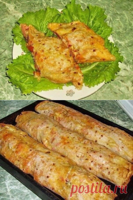 &quot;Фаршированный&quot; лаваш запечённый в духовке.