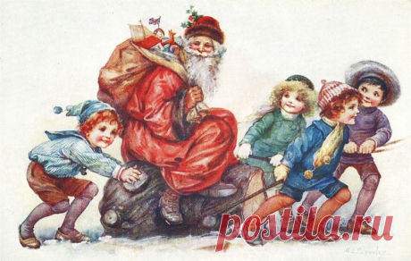 Художник-иллюстратор Albert Allick Bowlly. Рождественские открытки