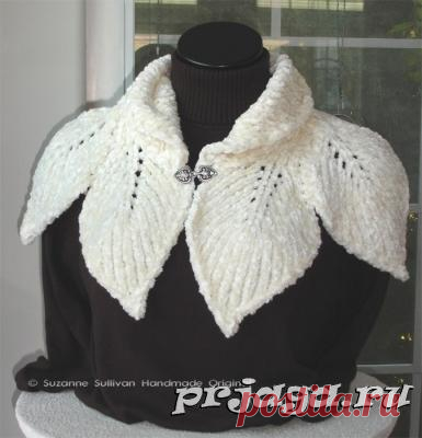 Вязание накидки листьями