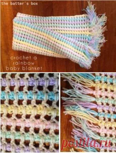 Rainbow crochet blanket