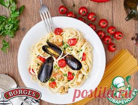 Спагетти с морепродуктами и томатами черри - кулинарный рецепт
