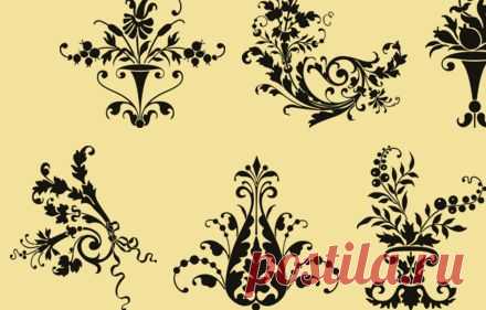 Скраб-наборы+декоративные элементы ''Черные узоры"