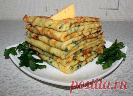 Cырные блинчики с петрушкой