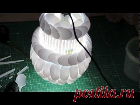 ▶ How To Make Your Own DIY Lamp Made From Plastic Spoons - YouTube