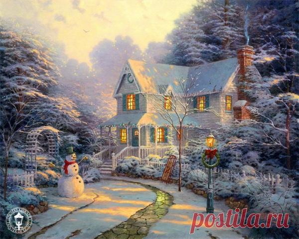Дух Рождества и волшебства в зимних пейзажах Томаса Кинкейда /  В мире позитива