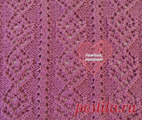 Ажурный квадрат недели: цветочный узор «шипы и розы» спицами | Вязание с Paradosik_Handmade | Дзен