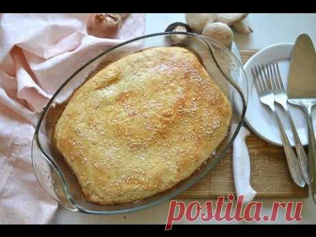 Пирог с курицей, сыром и грибами|Pie with chicken, cheese and mushrooms