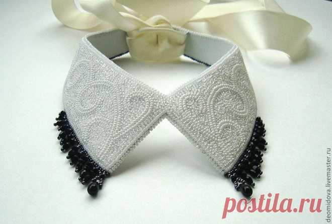 (87) Воротничок с хрусталем.. Handmade. | Beaded collars