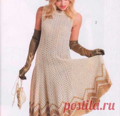 Летнее платье крючком. Длинное платье с зигзаг образным узором | Вязание для всей семьи