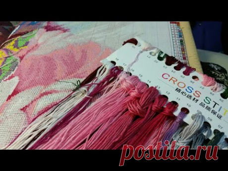 177 #Вышивальная неделя/Китайские пионо-тюльпаны с Алиэкспресс/Летний шум дождя/Разговор с Гавриком