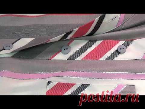 БЛУЗА-РУБАШКА с планкой и карманом по косой // ФИРМЕННОЕ качество от Владанны