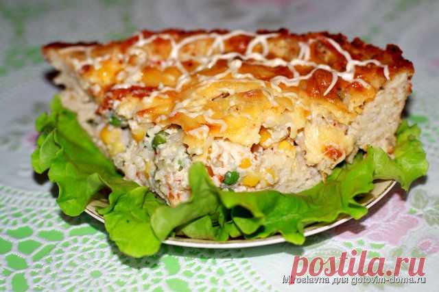 Куриный пирог с "гавайской" начинкой.
