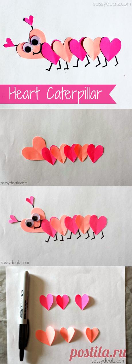 Valentine's Day Heart Caterpillar Craft For Kids - Crafty Morning
