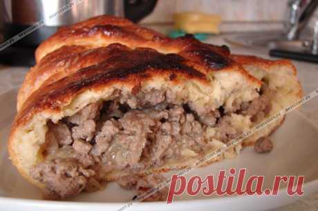 Кулебяка с мясом, пошаговый рецепт с фото