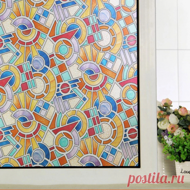Geometric Patterns Frosted Window Film PVC Glass Sticker Privacy Home Decoration - US$8.99