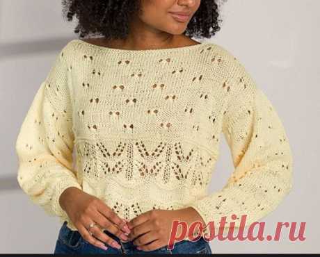 Джемпер с ажурными узорами