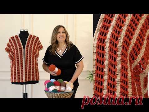 Cotton Gold Pratica ile Pratik Yelek • Easy Vest Pattern • Практичный Жилет