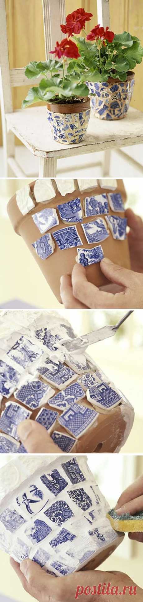 Mosaic-Look Flowerpots
