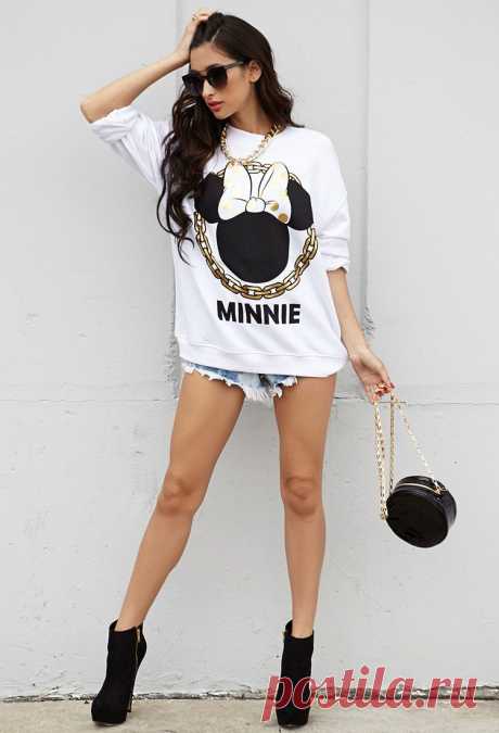 Forever 21 Свитшот с изображением Минни Маус и цепочки