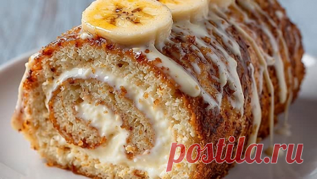 Рулет с банановым кремом: нежный десерт с воздушной текстурой