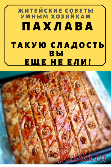 Пахлава — такую сладость вы еще не ели! Удивите гостей! | Житейские Советы