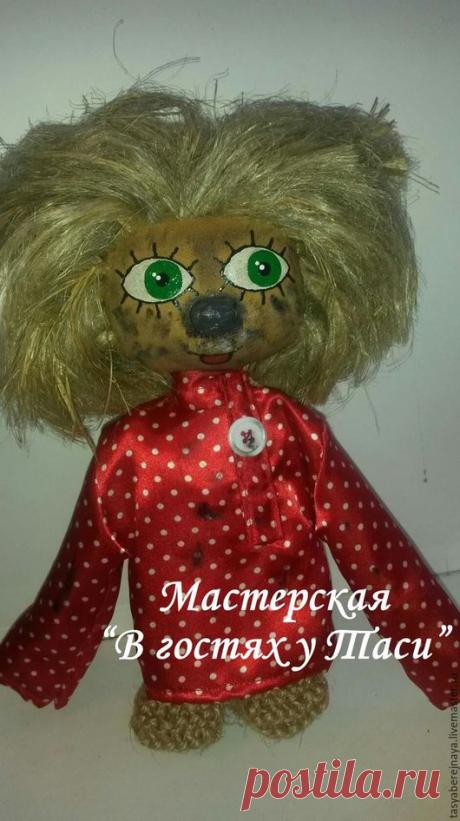 Купить Кузя. - комбинированный, кузя, домовой, оберег, дом, квартира, интерьер, лён, лак, ситец