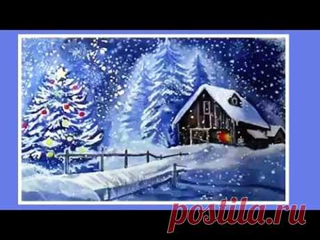 Зимняя сказка/Рисуем новогодний пейзаж гуашью