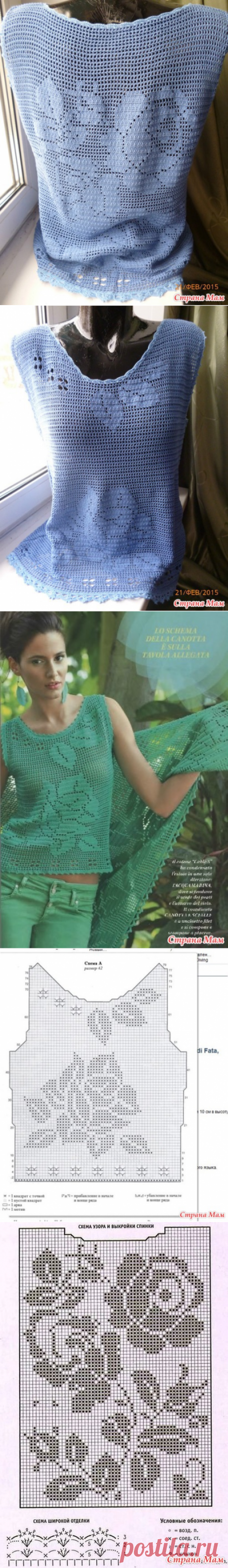 . Маечка филейной вязкой...!!! - Все в ажуре... (вязание крючком) - Страна Мам