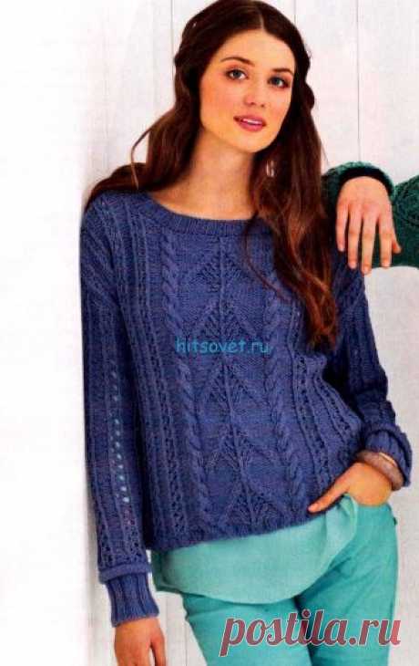Пуловер в стиле деним