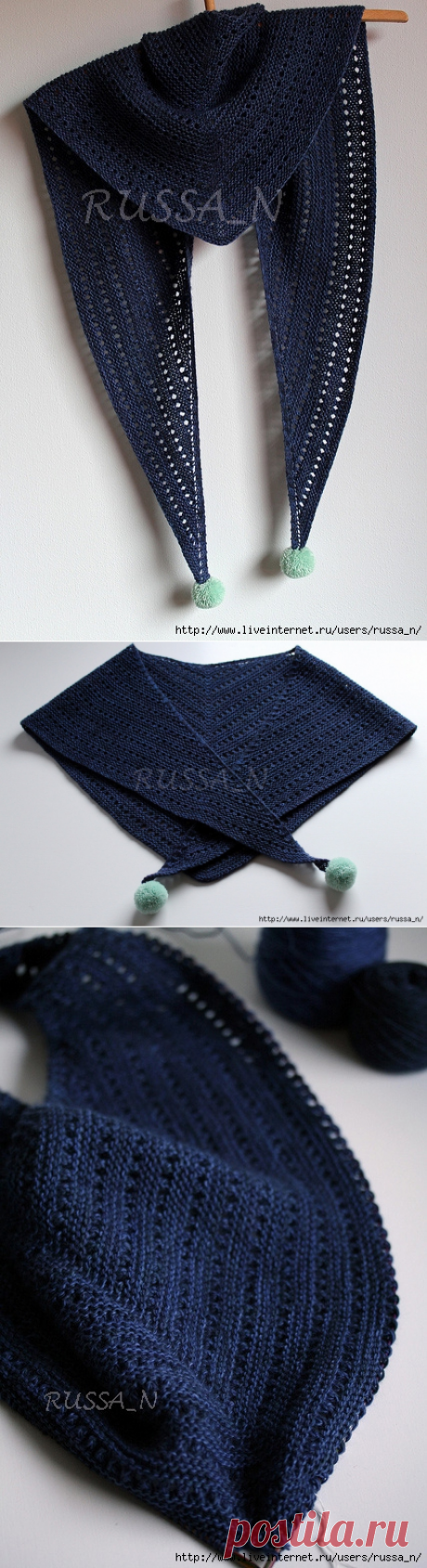 Шалька спицами "Unilintu" by Luminen