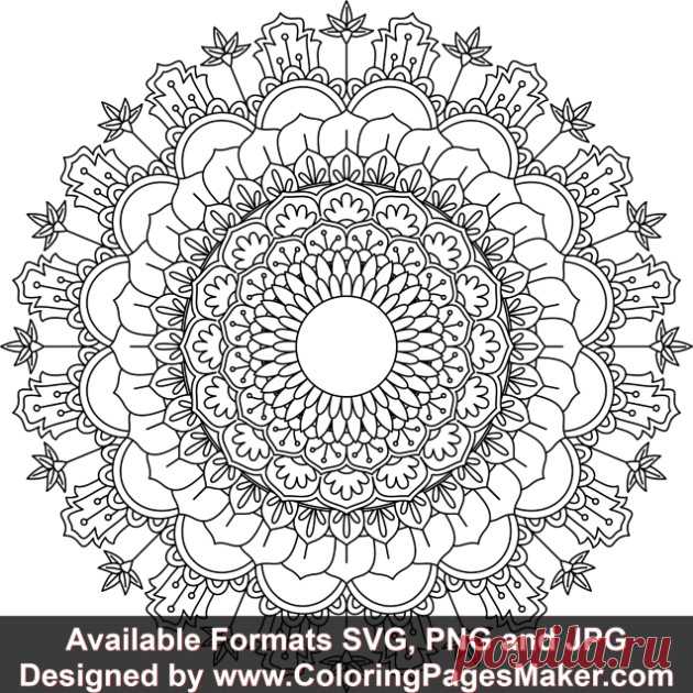 SVG Mandala Art #185 &#8211; ColoringPagesMaker