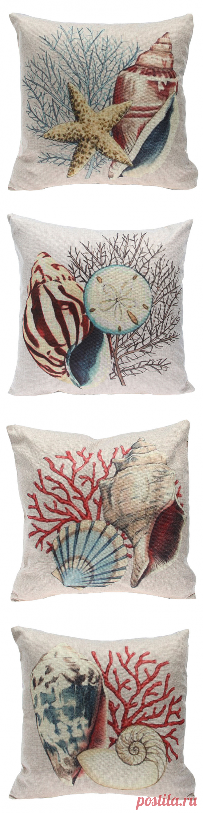Морской жизни Чехлы для подушек из хлопка и льна Чехлы для подушек диваном автомобиль сиденье стула Пледы наволочка Декоративные подушки аквариум купить на AliExpress