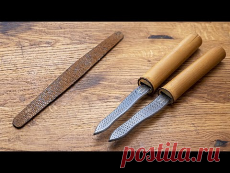 Превращение старого рашпиля в тайные ножи &quot;Бамбуковые Змеи&quot;