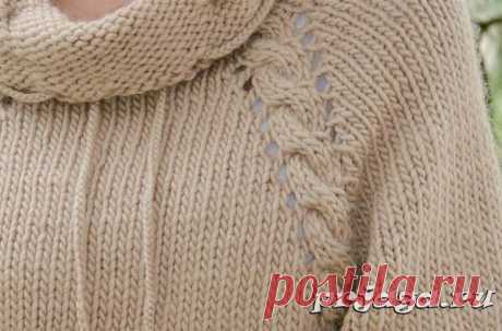Пуловер, вязание спицами реглана от горловины из мериносовой шерсти
