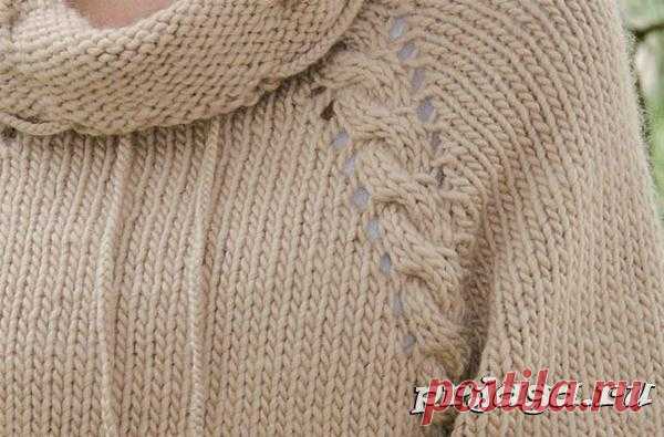 Пуловер, вязание спицами реглана от горловины из мериносовой шерсти