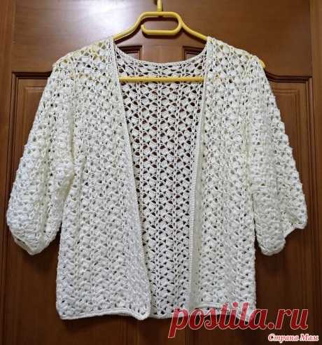 Ажурный жакет из хлопка. Крючок. Пряжа хлопок. Крючок 5\0 https://m.bianzhirensheng.com/