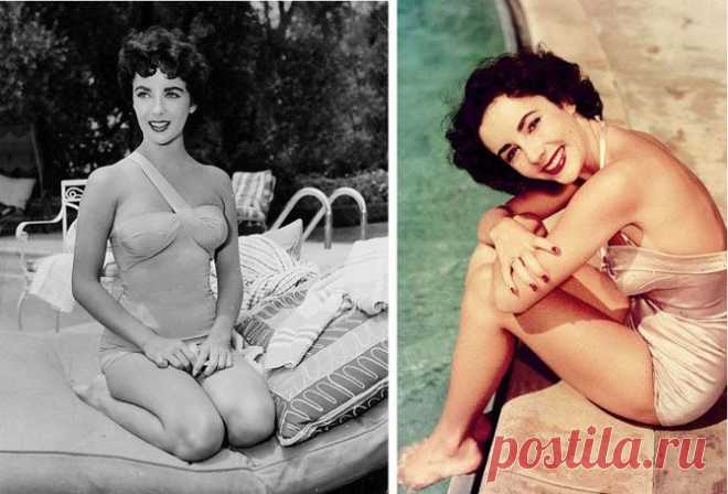 Фотографии разнообразных купальников, в которых щеголяла Элизабет Тейлор