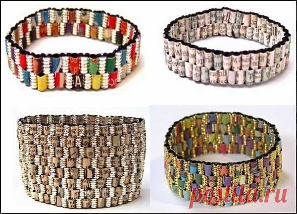 Украшения из газет, журналов и комиксов. Newspaper Jewelry от Холли Энн Митчелл.