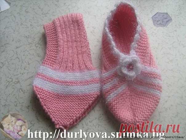 Следок спицами для начинающих