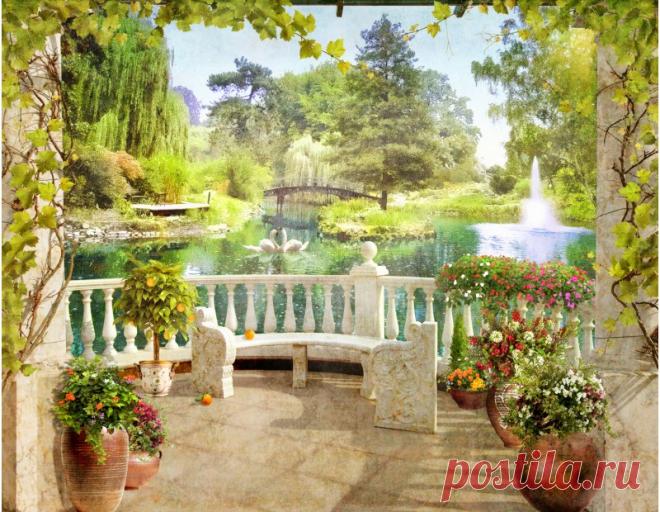 Фотообои Цветы в кувшинах купить по низкой стоимости!