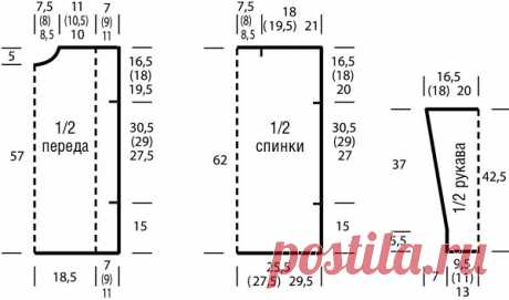 Пуловер цвета кофе с молоком спицами