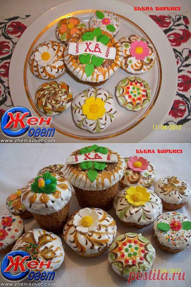 КРАСИВЫЙ ПАСХАЛЬНЫЙ КУЛИЧ БЕЗ ЗАМЕСОВ "РАДУЖНЫЙ".