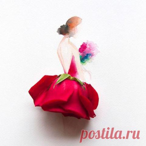 Акварель + цветы