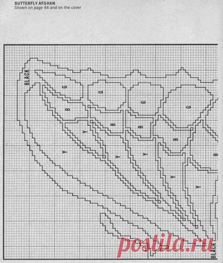 Плед &quot;Butterfly&quot; (вязание крючком, схема) .